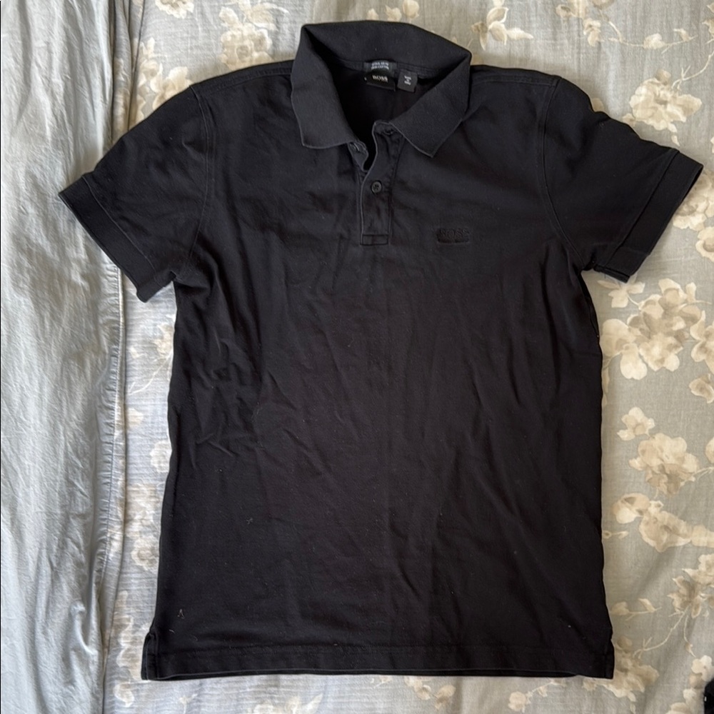 Hugo Boss Essential Black Polo Shirt